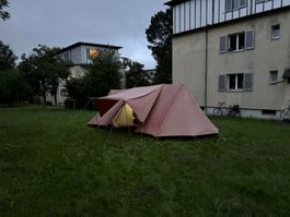 Zelt m. Notausgang, Vorzelt und Eingang 4P. von Spatz