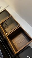Wandregale Holz mit Glasfronten 3er Set gebraucht