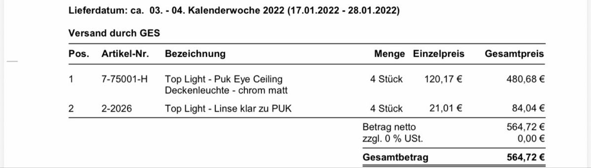 Lampadari & plafoniere: Top Light Puk SET - Chrom Matt, New! – Nuovo e nell'imballaggio originale da Zürich venduto da bur_g2yt 3