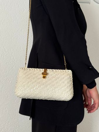 Lancel – elegante weiße Vintage-Schultertasche