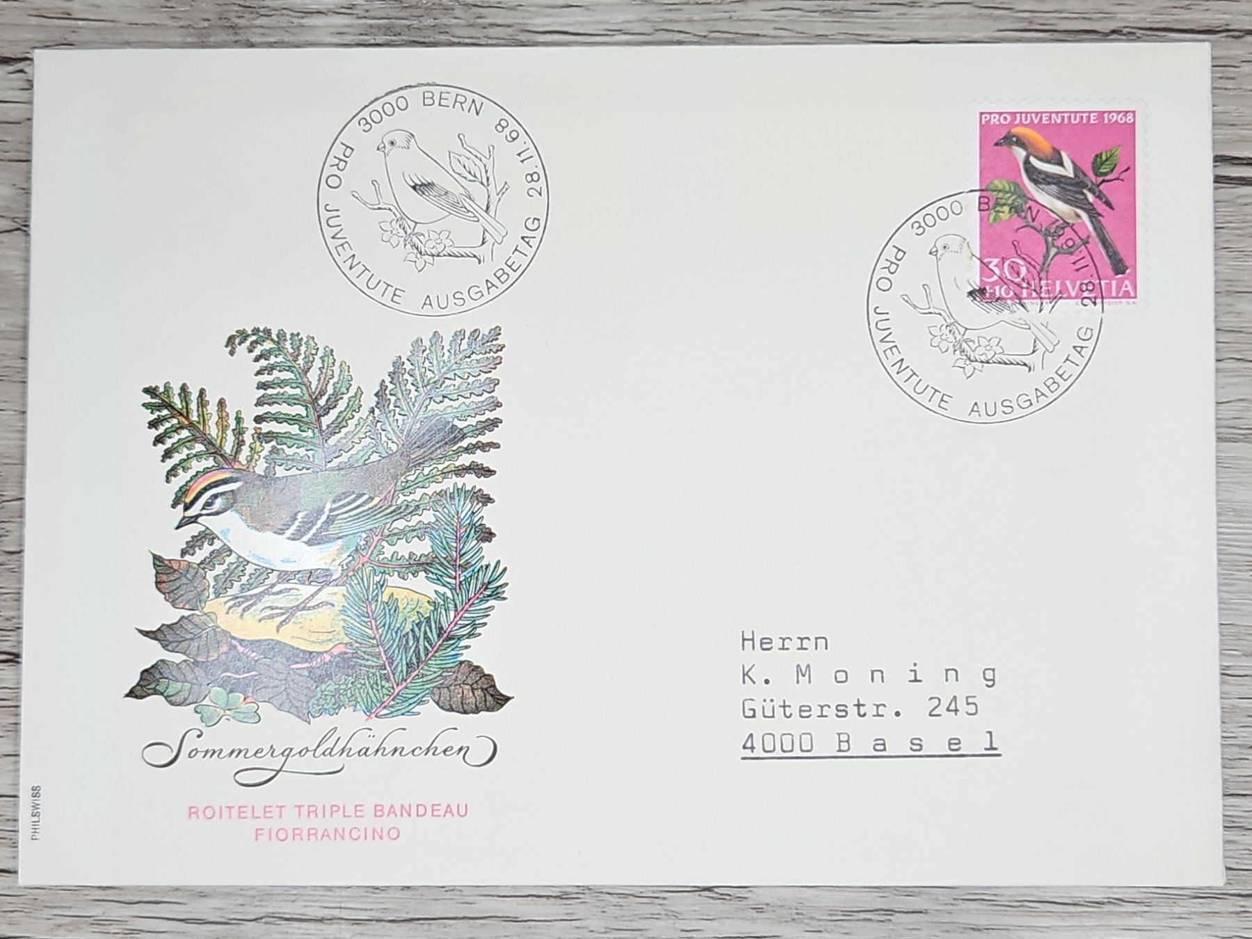 Tutti i francobolli: CL02 Enveloppe + Timbre Suisse 1968 – Usato da Cousset venduto da Patrick_Collections