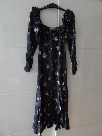 Midikleid Carmenausschnitt Blumendruck (H&M) L/40