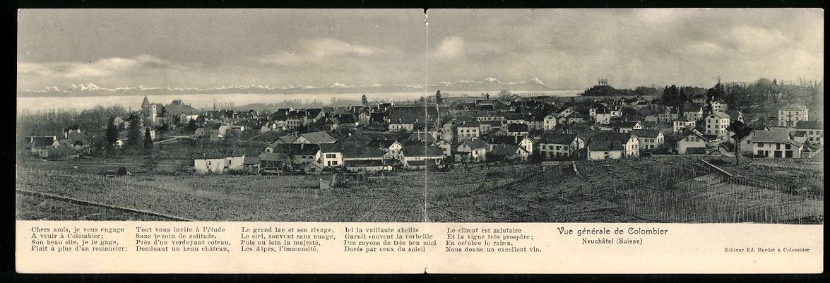 Cartes postales: Klapp-AK Colombier, Vue générale de Co – D'occasion à Berlin par bartko-reher