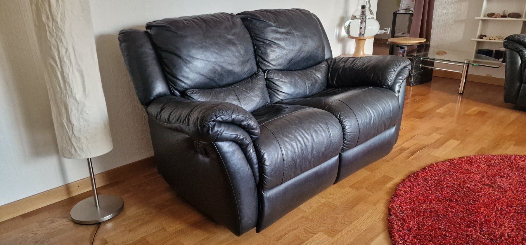 Divani: Canapé relax cuir 2 places, noir, confortable – Usato da Onex venduto da Pascalito_01 3