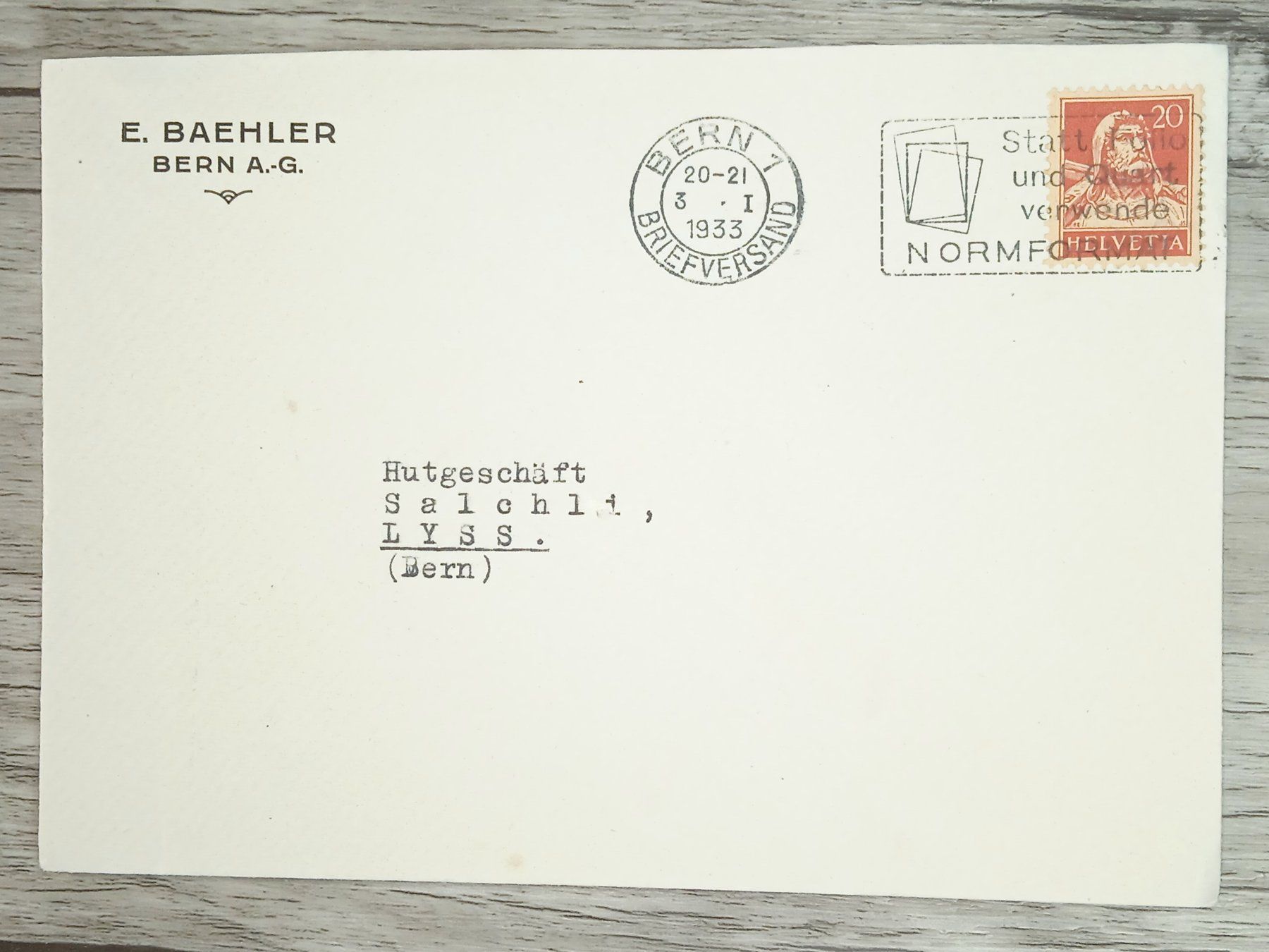 Tutti i francobolli: TR20 Enveloppe + Timbre Suisse 1933 – Usato da Cousset venduto da Patrick_Collections