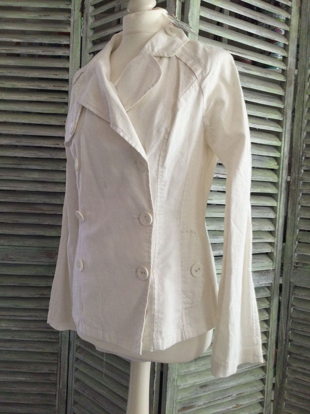 Jacken: Veste blanche 55% lin NEUF – Neu und originalverpackt aus Agiez von chouchanelle