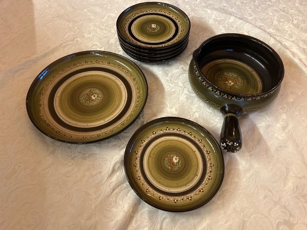 Vintage Fondueset Rheinfelden Handarbeit Keramik Kaufen auf Ricardo