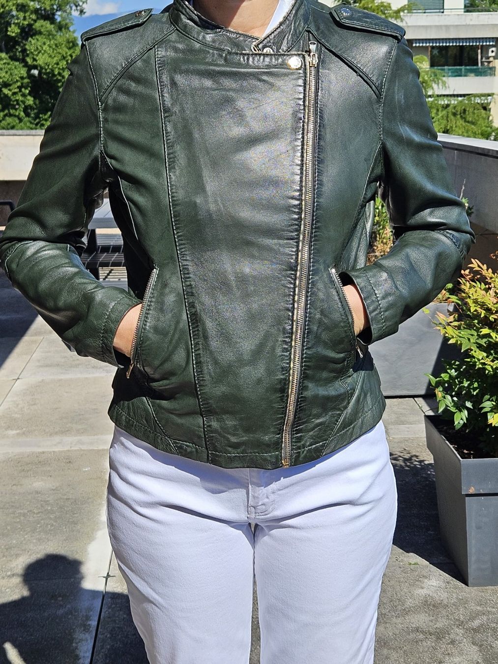 Giacche: Blouson cuir vert – Usato da Genève venduto da celima48 2