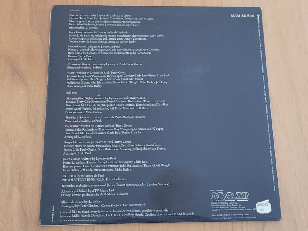 Schallplatten: LP  Lynsey de Paul – Gebraucht aus Martigny von MZ-67 1