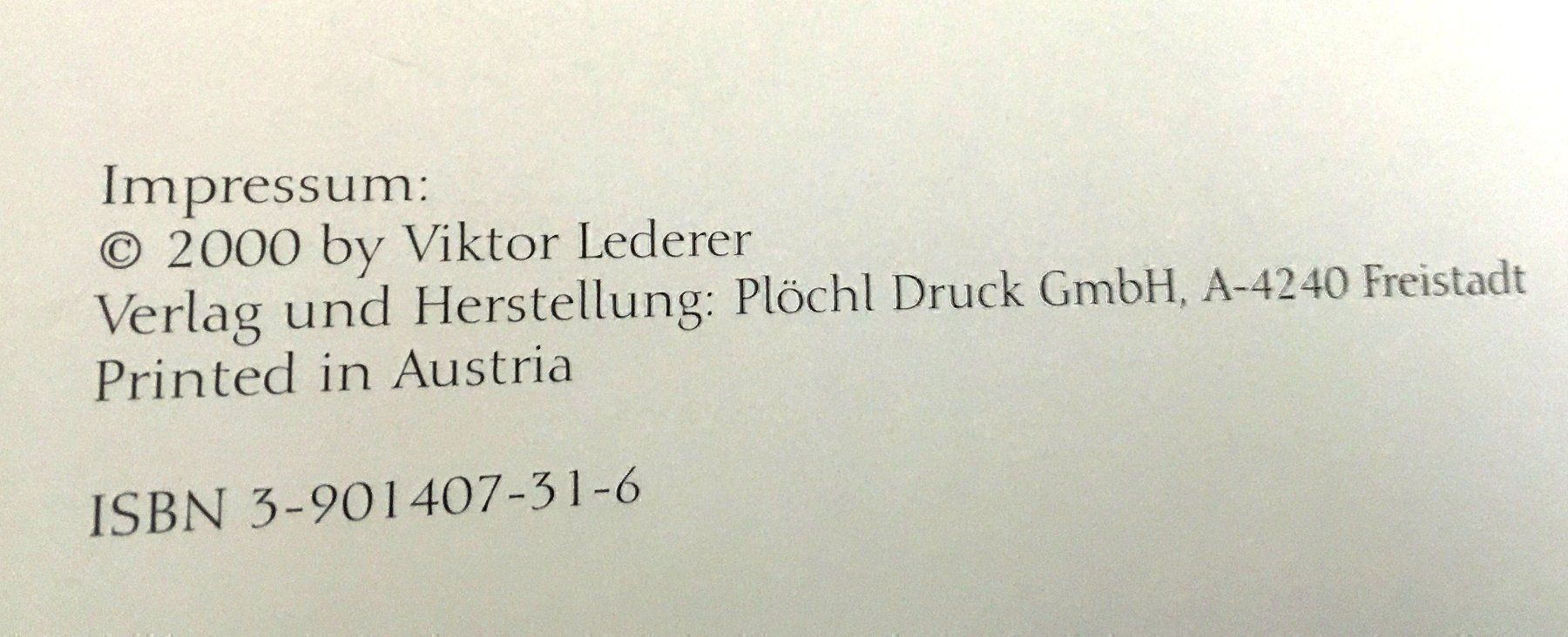 Bücher: Viktor Lederer – Gebraucht aus Oftringen von Vucki 1