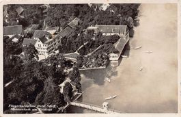 Mannenbach, Hotel Schiff, Fliegeraufnahme, gelaufen um 1940