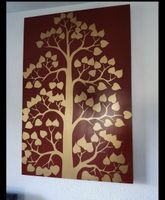 Wandbild Lebensbaum mit echtem BlattGold