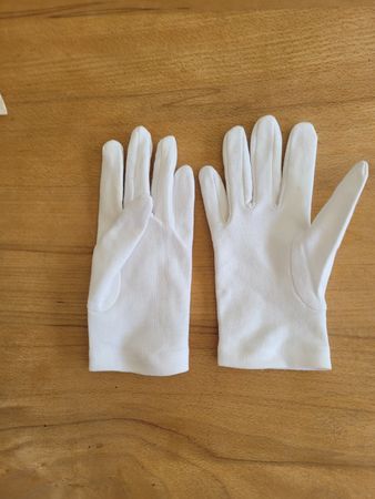 Stoffhandschuhe weiss kurz Baumwolle guter Zustand
