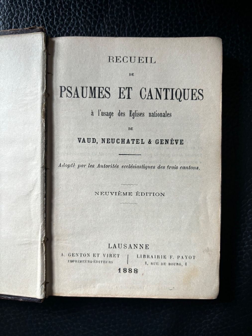 Bücher: Recueil de psaumes et cantiques, 1888. – Gebraucht aus veyrier von cch_l58s 1