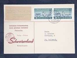 CL23 Carte Postale + Timbre Suisse 1947