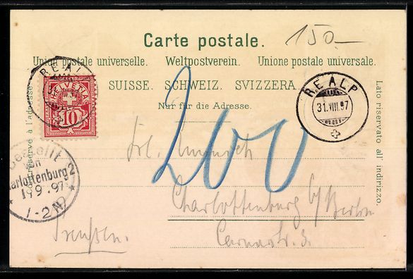 Cartoline postali: Litho Gotthard, Ansichten mit Teufelsbr – Usato da Berlin venduto da bartko-reher 1