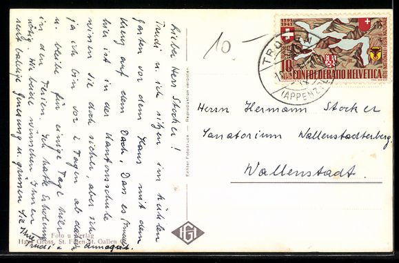 Cartoline postali: AK Trogen /App., Ortsansicht, 1941 – Usato da Berlin venduto da bartko-reher 1
