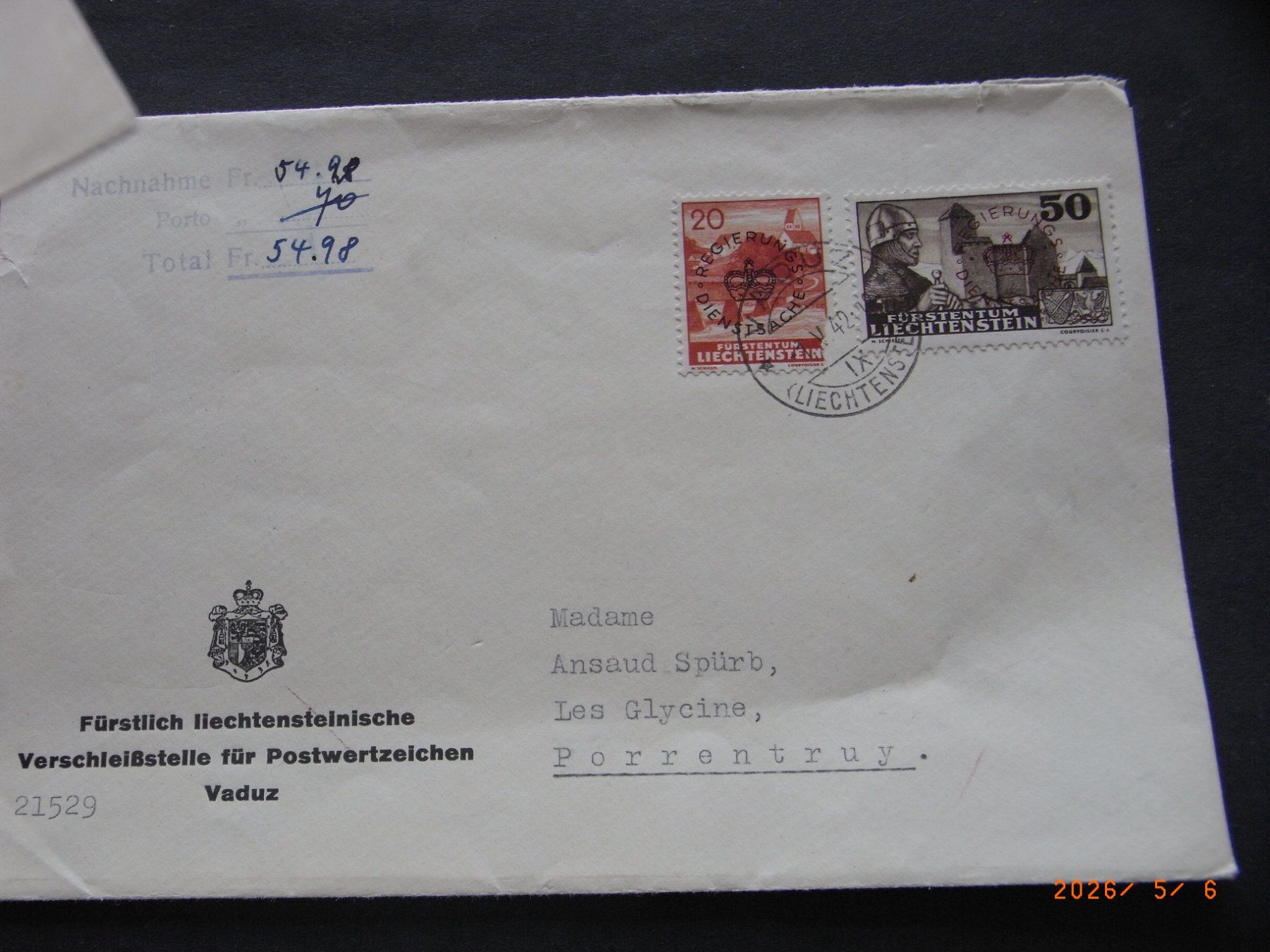 Tous les timbres: Fl 4 versch. Briefe – D'occasion à Ittigen par shetland 1