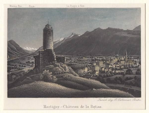 Incisioni: MARTIGNY, AQUATINTA UM 1850 – Antico da Grüningen venduto da Kartensammler