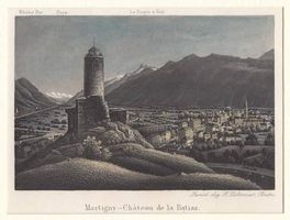 MARTIGNY, AQUATINTA UM 1850