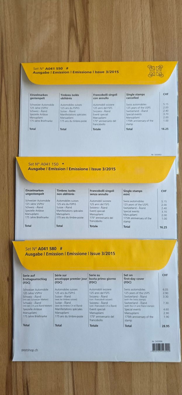 Tutti i francobolli: CH-Briefmarken Jahresausgabe 2015 – Nuovo (secondo la descrizione) da Wettswil venduto da Schnuebe 5