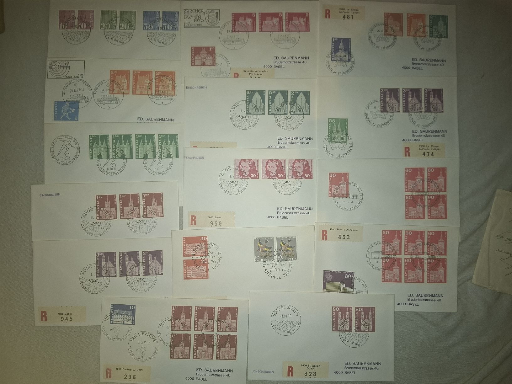 Tutti i francobolli: 15 Briefe Speziell / Sonderstempel  – Usato da Balgach venduto da SIMEON27 5