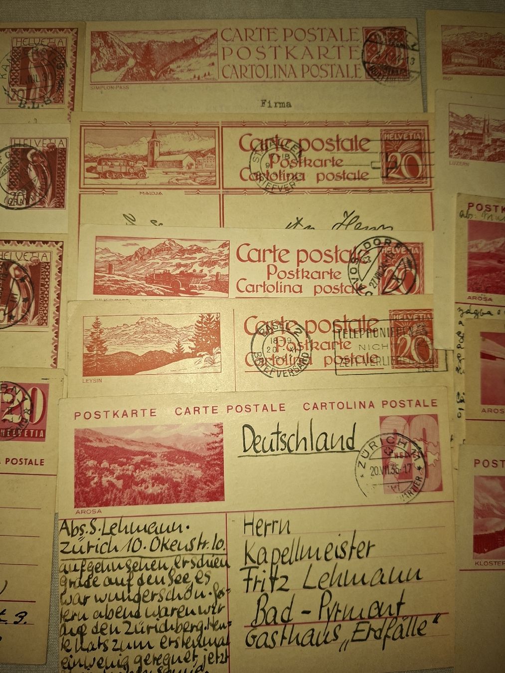 Tutti i francobolli: Bildpostkarten Lot 3 14Stk. – Usato da Balgach venduto da SIMEON27 2
