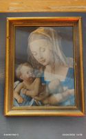 Belle image religieuse, Vierge à l'enfant, cadre doré.
