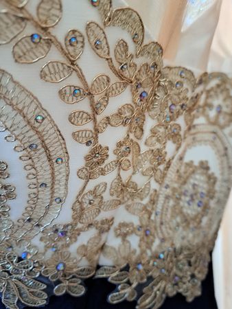 Festkleid Cocktailkleid Party M Gold Blau Hochzeit Sylvester