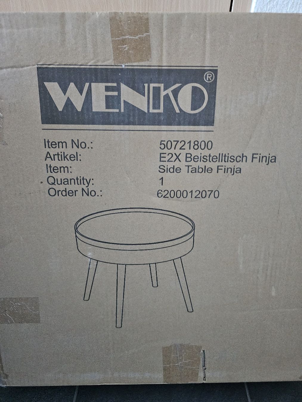 Tables: Neuve - Table d'appoint Wenko   – Neuf avec emballage d'origine à Attalens par mar_rq8k 1