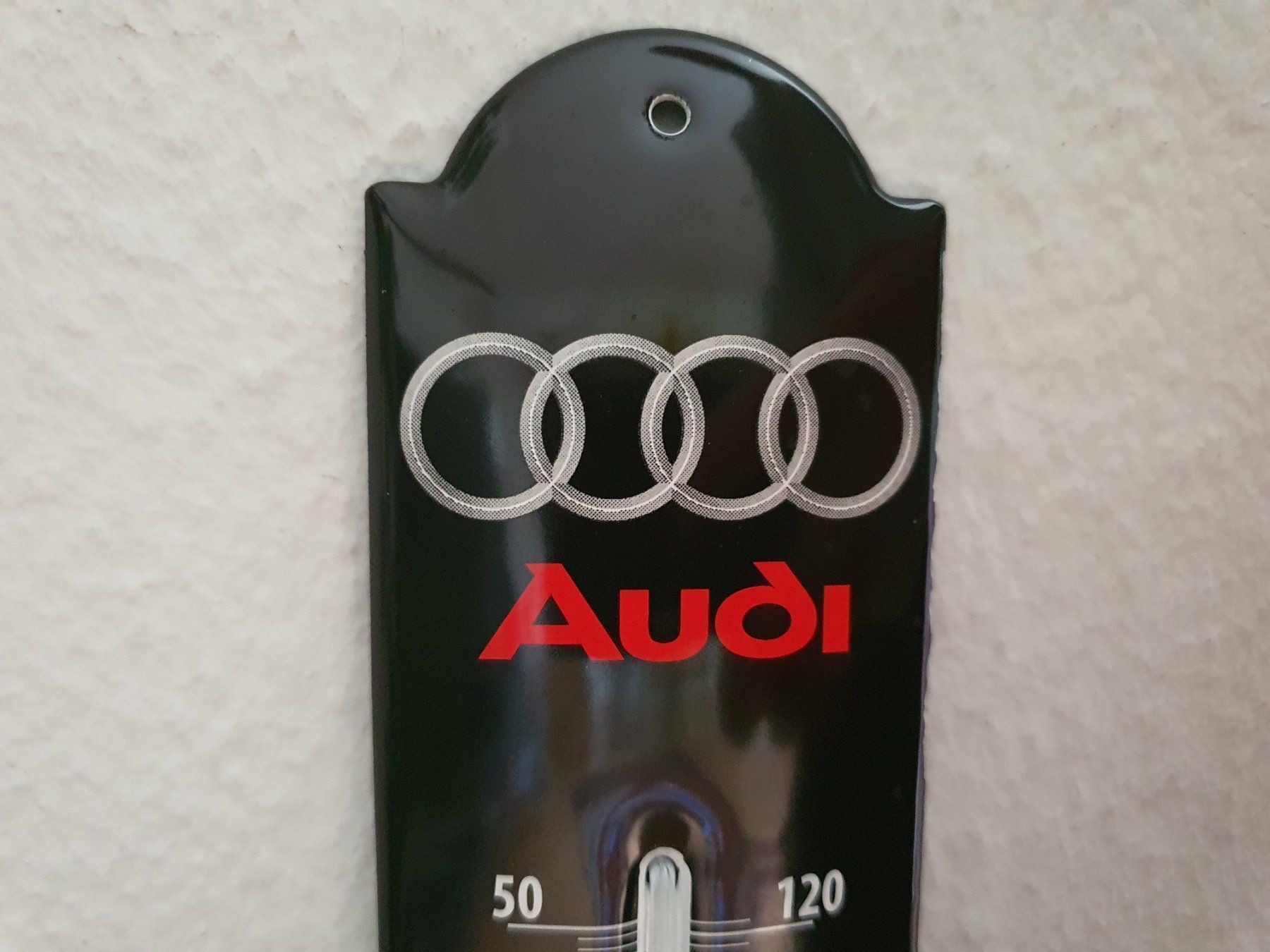 Schilder: Emailschild AUDI Automobil Logo Thermometer Emaille Schild – Neu (gemäss Beschreibung) aus Schaffhausen von  1