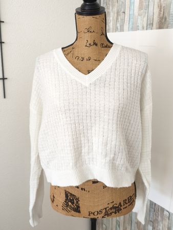 Noisy May Pullover weiss V-Ausschnitt Grösse S neuwertig