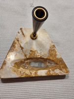 antiker Stifthalter  Onyxstein Trapezform/Bakelit ? /Messing
