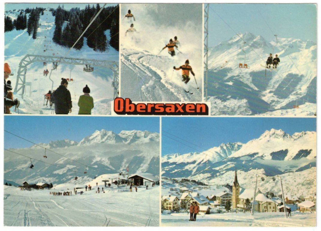 Cartoline postali: Obersaxen - 4 Bild AK – Usato da Binningen venduto da Mountainrider