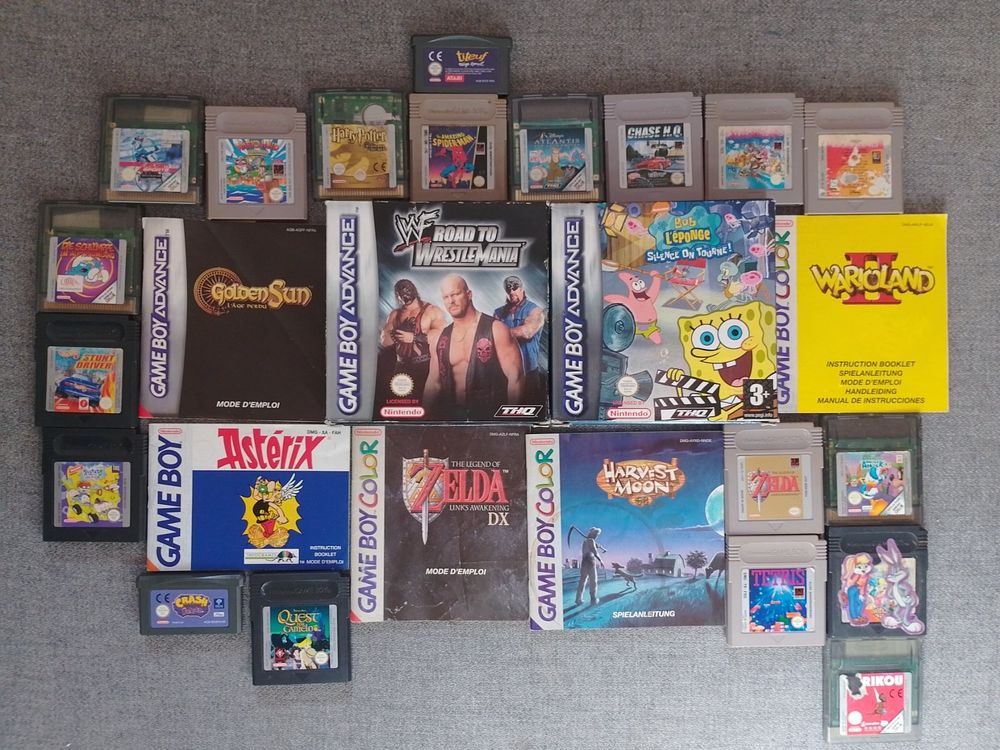 Lot de jeux 20 Game Boy, Game Boy Color et Game Boy Advance. (D ...