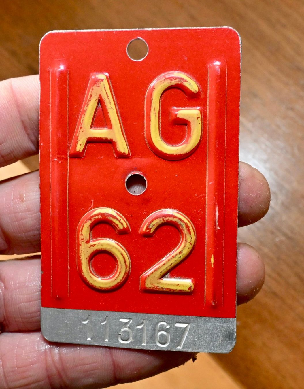 Schilder: Velonummer AG 62 von 1962 - Aargau – Gebraucht aus Pfaffhausen von mono_rec 3