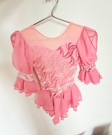 Rosa wettkampfkleid für Eiskunstlauf, für Kind