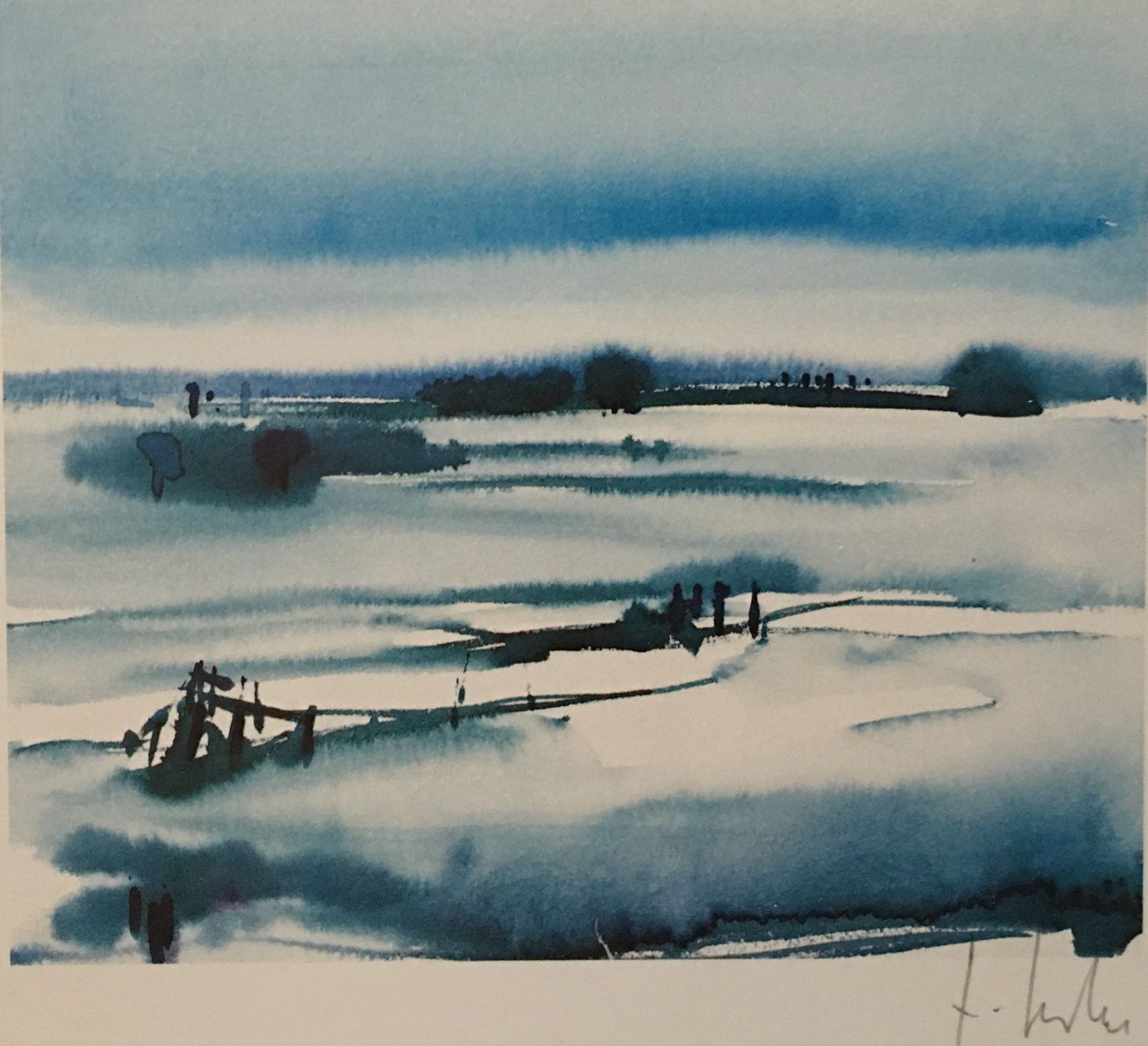 Grafica & Litografie: Jürgen Hardtke    "Winterlandschaft" – Usato da Nennigkofen venduto da Schamane75