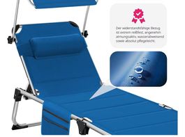 neue, bequeme Sonnenliege in blau 200cm
