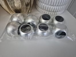 8 neue Serviettenringe aus Holz / Silber