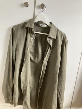 Herren Hemd Zara olivgrün M top Zustand