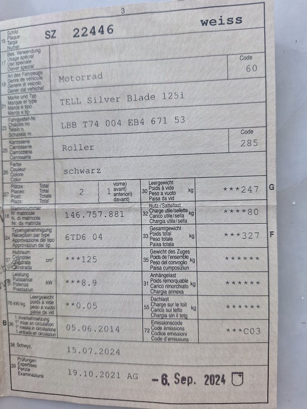 Tell Scooter: Tell 125 i – Difettoso da Muri AG venduto da Misini1973 5