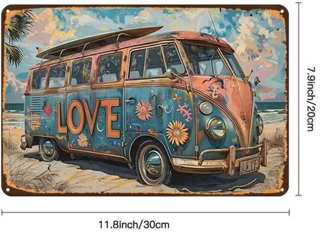 Schilder: Schild Retro Surfvan VW-Bus – Neu und originalverpackt aus Gerlafingen von Tsuru 1