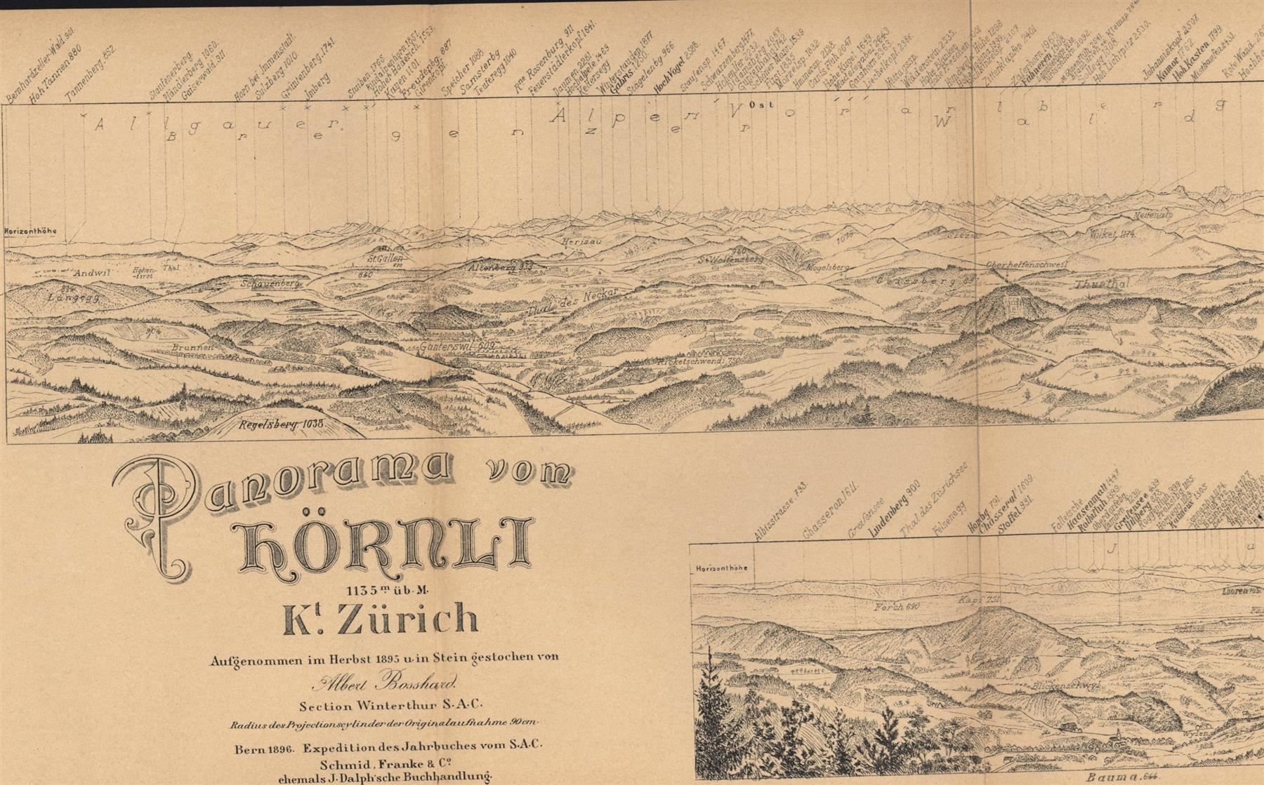 Stiche: Hörnli Panorama 1895 – Gebraucht aus Rafz von Helvet32