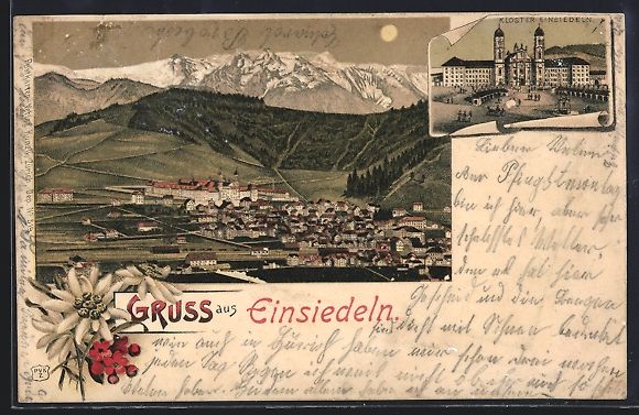Ansichtskarten: Litho Einsiedeln, Teilansicht bei Mondsc – Gebraucht aus Berlin von bartko-reher