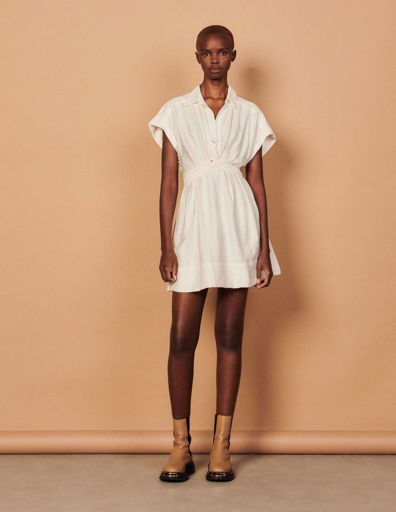 Sandro Robes: Sandro Kleid Weiss Grösse 36 – Neuf (Voir description) à Zollikon par pitpat02