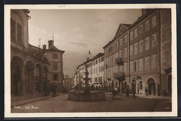 Cartoline postali: AK Sion, Gd. Rue – Usato da Berlin venduto da bartko-reher