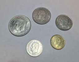 Spanien Münzset Juan Carlos 1975 gebraucht 5 Stück