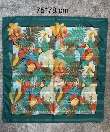 Foulard tropical vintage 75x78 cm polyester
