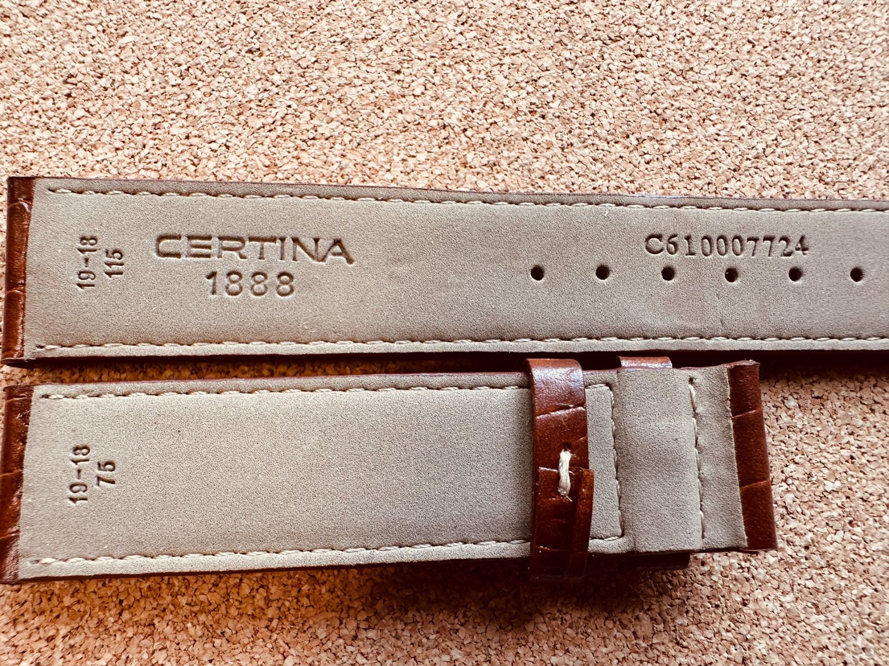Bracciali & Braccialetti: CERTINA Uhrenarmband Leder 19mm Ref: C610007724 – Nuovo (secondo la descrizione) da Courlevon venduto da Poleposition 2